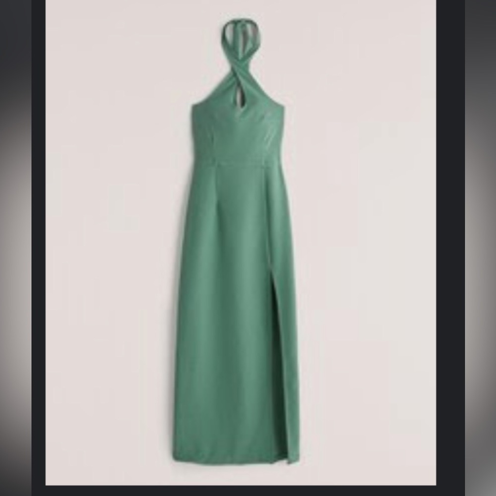 ABERCROMBIE sage green keyhole dress